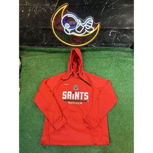 Nike Dri-Fit D'Youville University Saints Soccer Red Graphic Print Hoodie Mens M